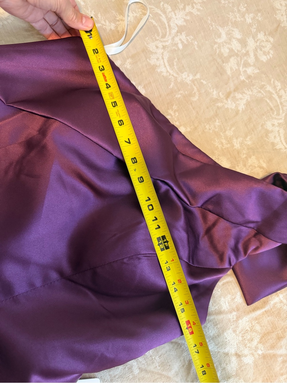 NWT Amazon One-Shoulder Deep Plum Satin Evening Gown, Size 10 - Picture 5 of 8